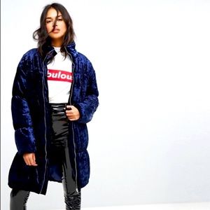 ASOS Navy blue puffer coat